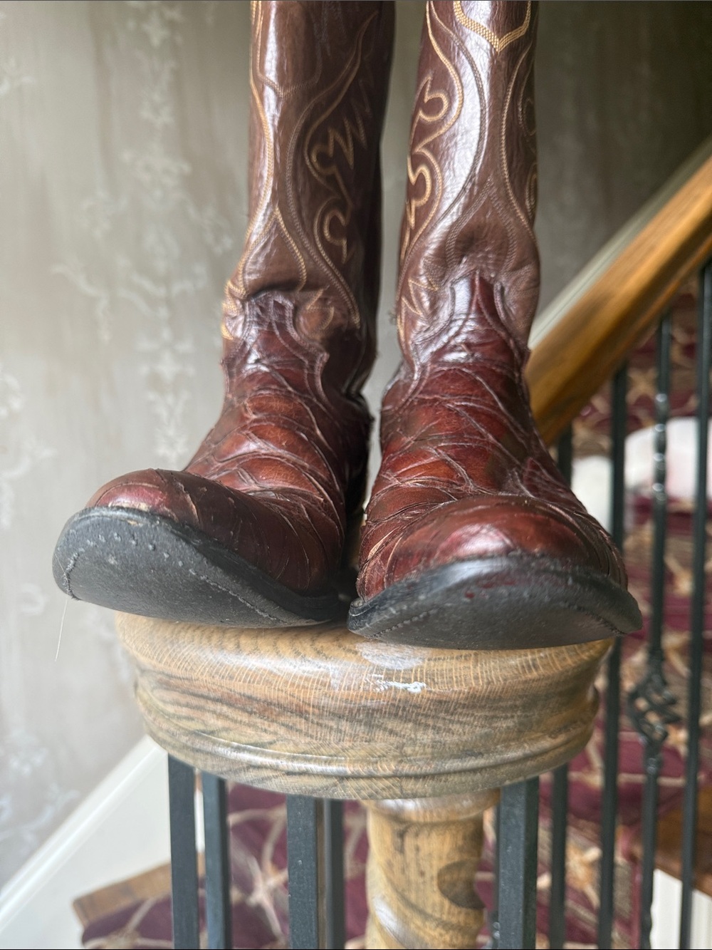 JUSTIN men’s exotic skin cowboy boots size 9, preowned good condition - Picture 5 of 10
